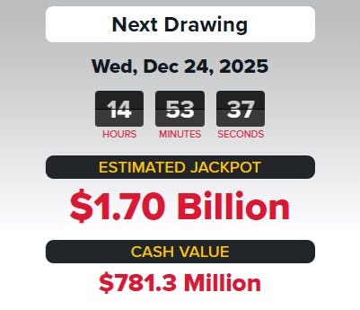 Powerball's $1.7 Billion Christmas Eve Jackpot Draws Attention